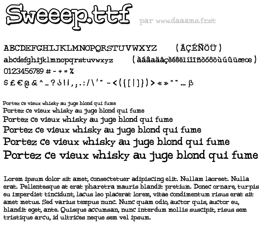 Illustration for Sweeep font