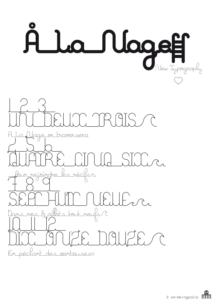 Illustration for A La Nage font