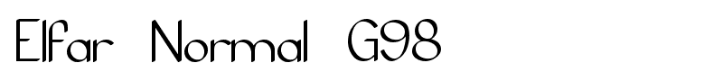 Elfar Normal G98 font