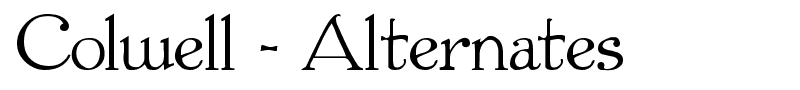 Colwell - Alternates font