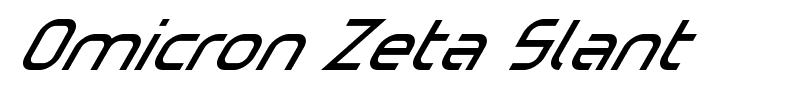 Omicron Zeta Slant font